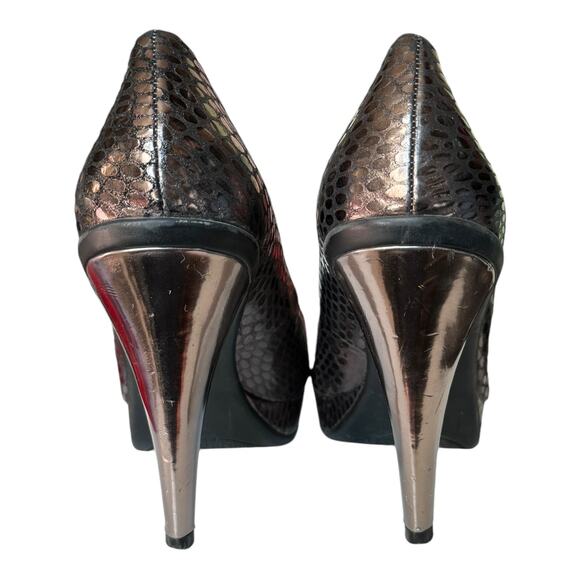 Kenneth Cole peep show python 4.75" heels with platform size 10 - Picture 7 of 12